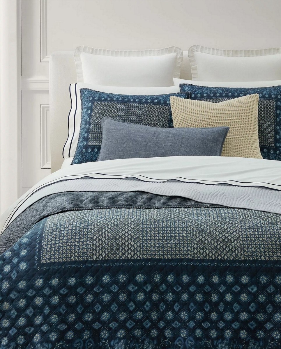 Ralph Lauren Beckett Diamond-Stitched Cotton Quilt King 90
