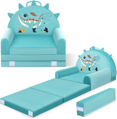 Dinosaur Sofa Bed with Removable Washable Cover & -Tape Backrest   Foldable C...