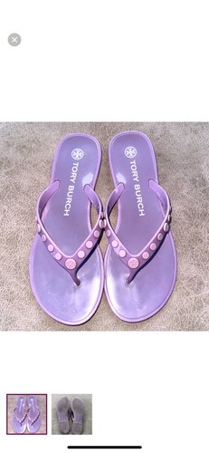 TORY BURCH $128 LILAC STUDDED JELLY FLIP FLOP THONG SANDAL/Sz 6