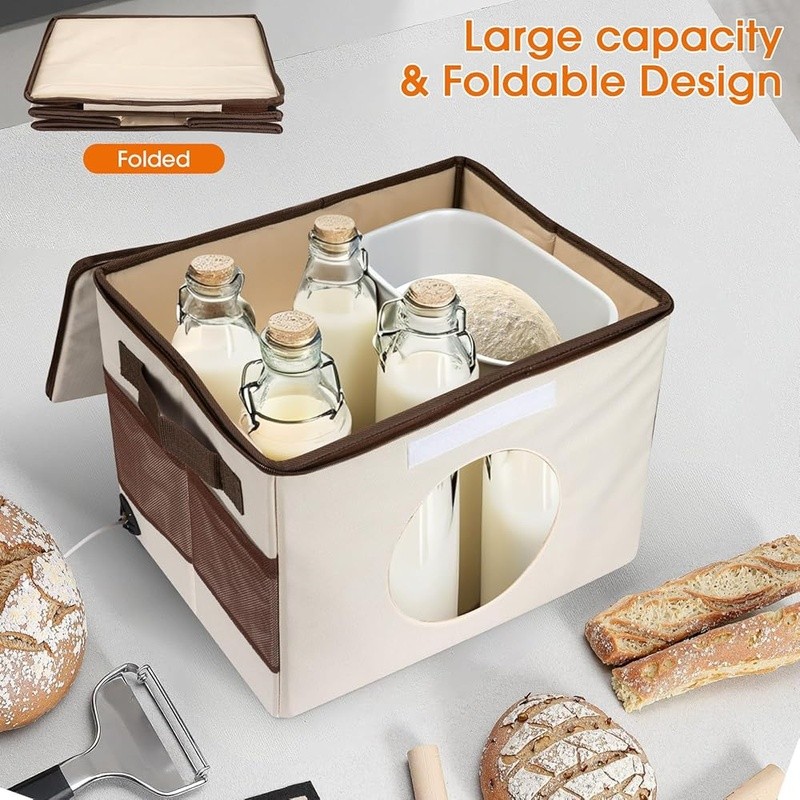 Folding Bread Proofing Box Temperature Control 24H Timer Dough Proofer New