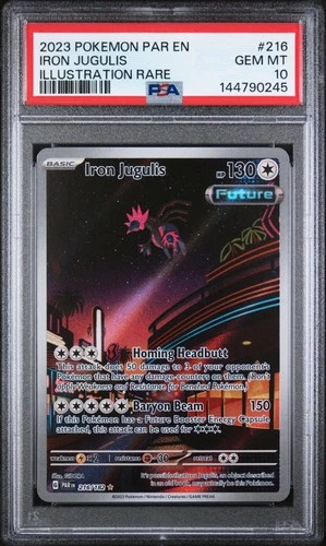 2023 POKEMON PAR EN-PARADOX RIFT ILLUSTRATION RARE #216 IRON JUGULIS PSA 10