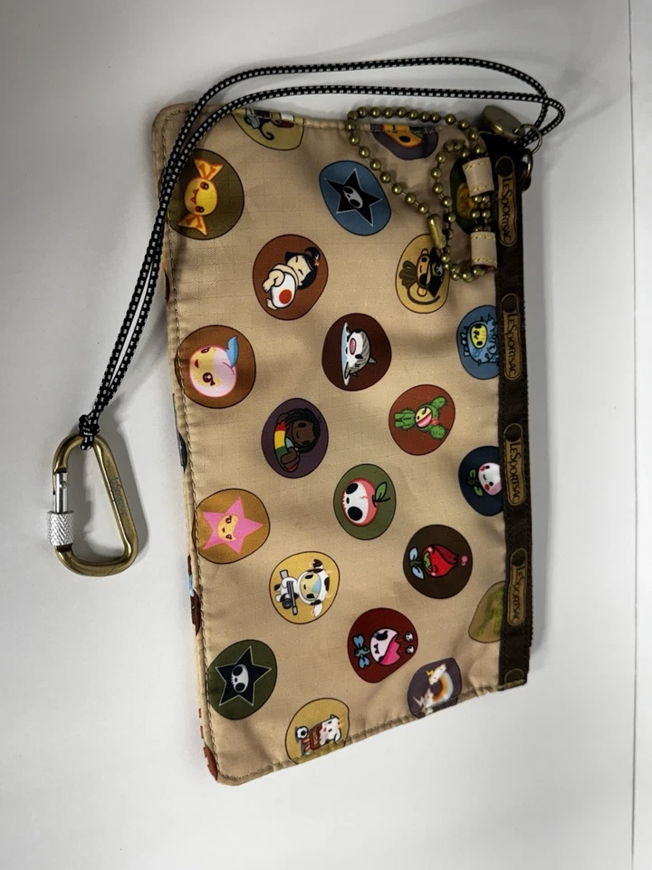 "Bolsa con cremallera LeSportsac x Tokidoki marrón beige 9""X 6""" Foto 4 de 4