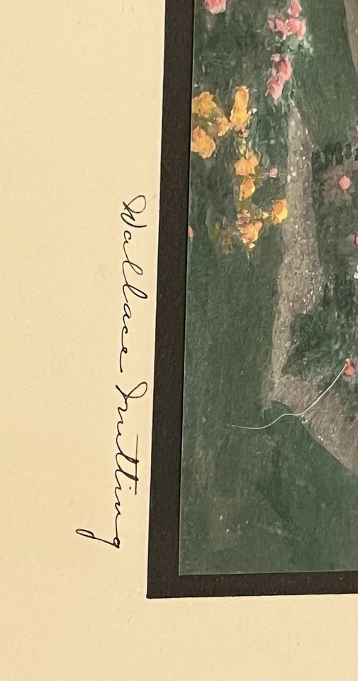 Signed Wallace Nutting Floral Garden Hand-Tinted Photograph - Image 3 of 3