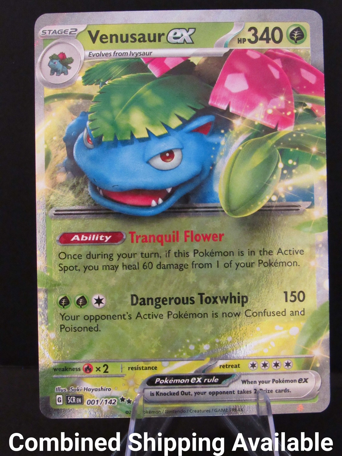 Venusaur ex 2024 Scarlet & Violet: Stellar Crown #001/142 Double