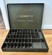 Antique Carter Carburetor Steel Genuine Parts Display Box Usa Advertising Vtg Antique Carter Carburetor Steel Genuine Parts Display Box Usa Advertising Vtg