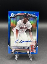 2025 Bowman Chrome 1st Conrad Cason True Blue Refractor Auto #/150 Red Sox