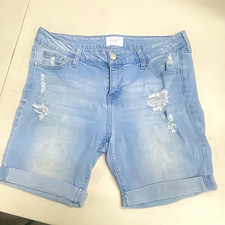 Celebrity Pink Bermuda Denim Shorts Women s Size 9 Light Wash Distressed Cuffed