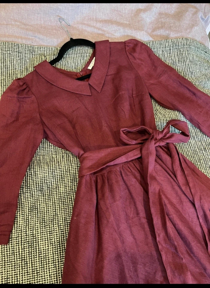 Luna Leinenkleid - Weinrot der Marke Bedra - Bild 3 von 4