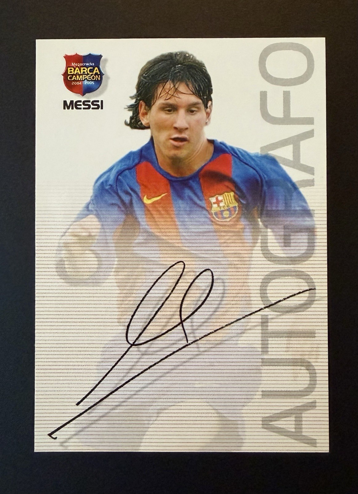 2004 05 Panini Megacracks Barca Campeon Autografo Lionel Messi 89 Spanish Rookie