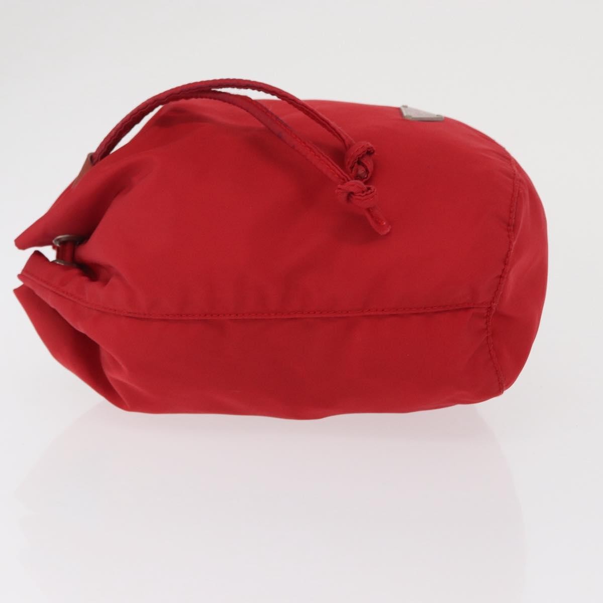 PRADA Drawstring Pouch Nylon Red Auth ka2042 - image 4