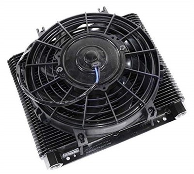 Empi 72 Plate Oil Cooler with Electric Fan with 1/2 NPT Female Threads - 9292