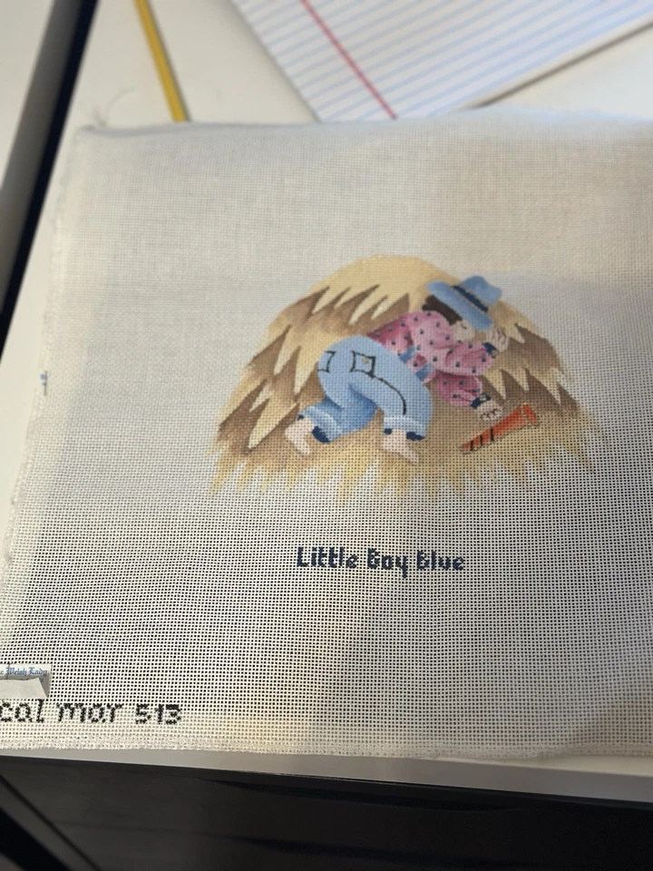 Little Boy Blue - Cal Mar 513 - Needlepoint Canvas - 12x12 - Image 2 of 2