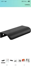 10 Pack Finger Edge Pulls Black Cabinet Handles Drawer Pull 3" Hole Centers