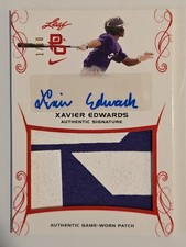 2017 Leaf Perfect Game National Showcase XAVIER EDWARDS PATCH AUTO #1/10 MARLINS