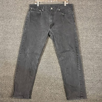 Levis 502 Regular Taper Jeans Mens 36x30 Faded Black Denim 29507-0001