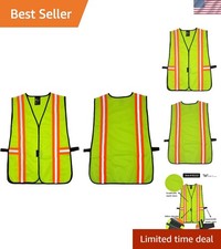 ANSI Class 2 High Visibility Reflective Safety Vest with Multi-Function Pockets