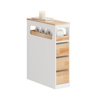Sobuy Schmaler Badezimmerschrank Mit 3 Schubladen Badschrank BZR54-III-WN