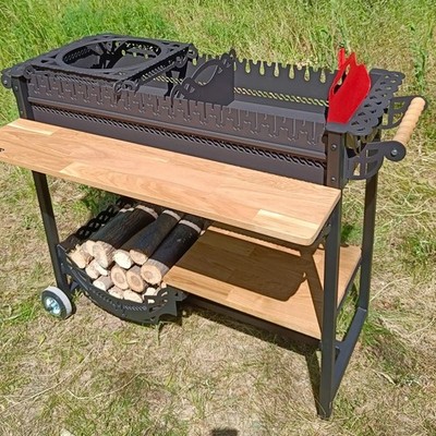 Mangal Grill Armada 1 oder 2 fahrbar 4mm Stahl Grillwagen Trendwand BBQ Kazan