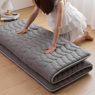 Premium Twin Size Foam Futon Mattress - 3.5'' Thick Foldable Sleeping Pad, Gray
