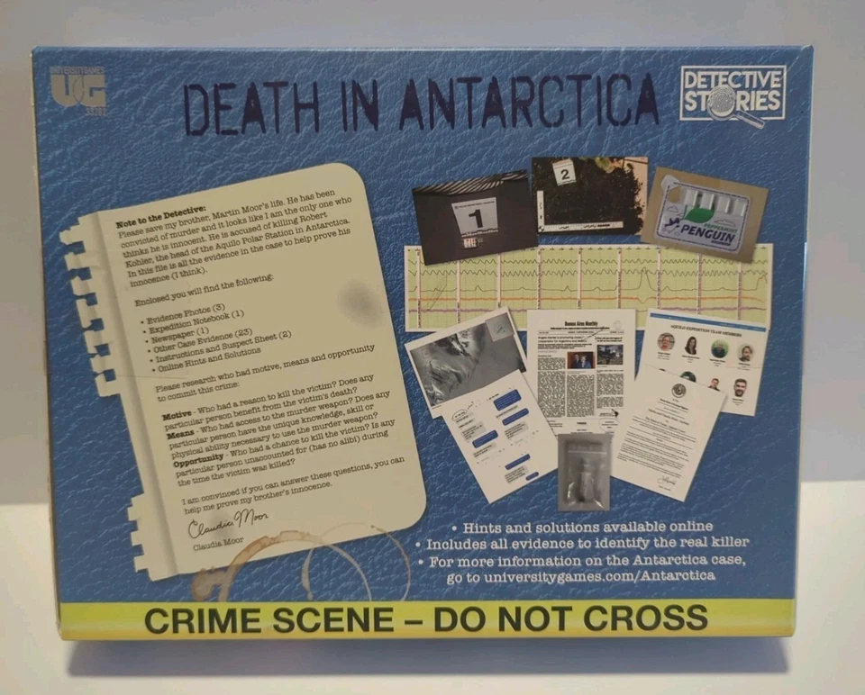 Asesinato Misterio Adulto Fiesta Juego Muerte en la Antártida Crimen Investigación Sellado Foto 2 de 4