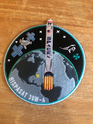 HISPASAT 30W-6 F9 SPACE X Authentic NASA Patch - bestickt, nie benutzt (B2)