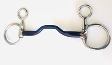 Baucher Blue Sweet Iron Hanging Cheek Ported Horse Bit Snaffle ( UK Stock )