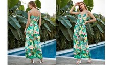 NEW Size 8/10 Women Tie Shoulder Floral Cami Jumpsuit