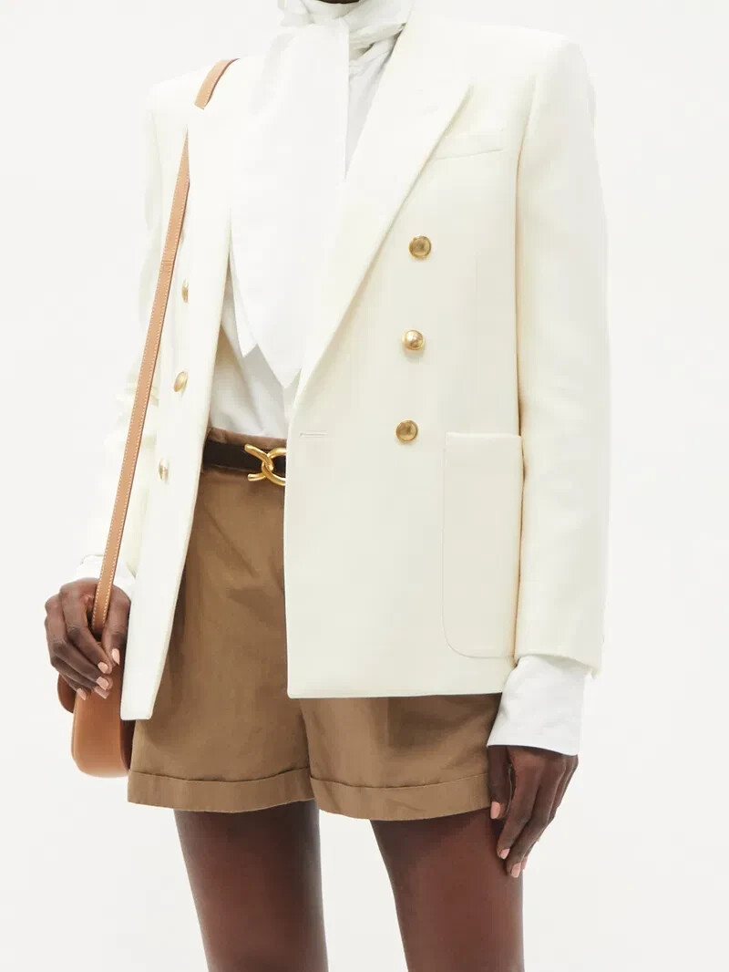 Giacca da pranzo Saint Laurent classica avorio bianco lana blazer YSL Le Smoking £2200