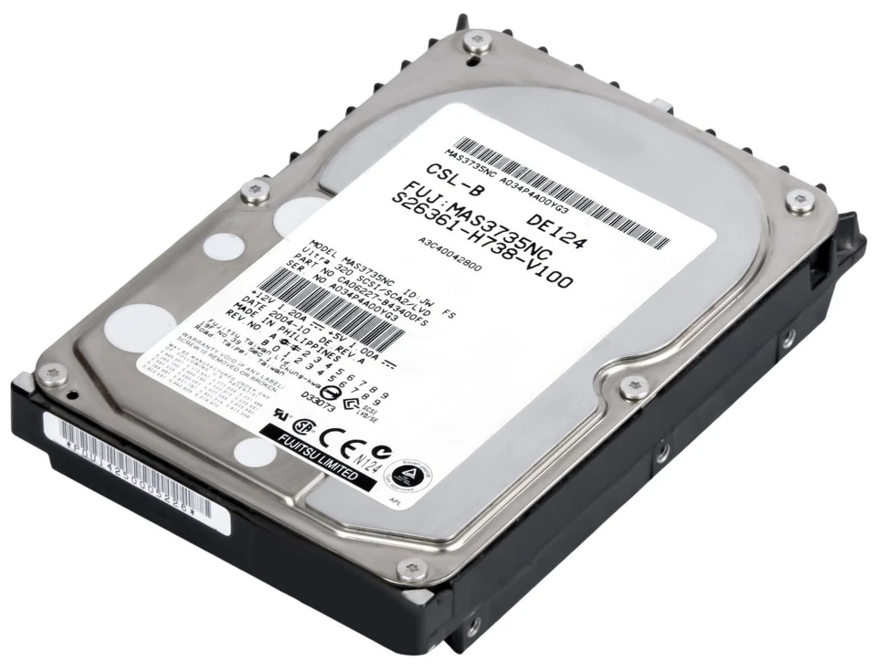 Hard Fujitsu A3C40042800 MAS3735NC 73GB 15000U/Min 8MB SCSI U320 3.5 " Inch - Image 2 of 3