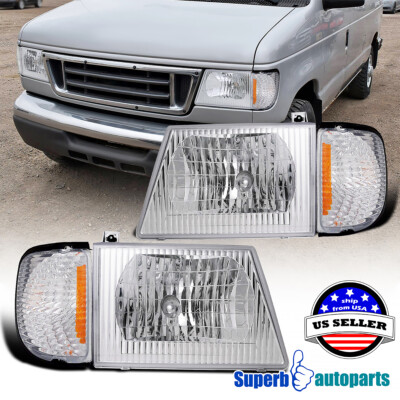 Fits 1992-2006 Ford Econoline Van Headlight+Corner Lamp Light