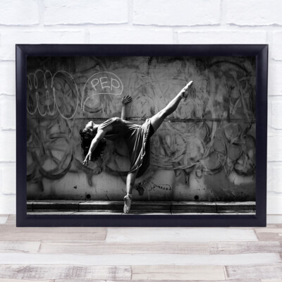 Tanz Action Performance Graffiti weibliche Pose Stretch flexibler Wandkunstdruck