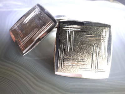 Manschettenknöpfe Silber 835 Lindner Schmuck wertig alt 20x20mm 12g Hingucker