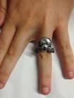 Sealion Head R120 English Pewter Ring Adjustable Handmade in Sheffield