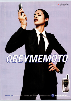 PRINT AD 2002 Motorola v60 Flip Phone OBEYMEMOTO Voice Recognition At Cingular