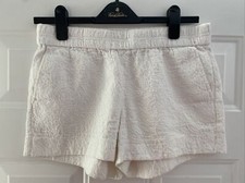J.Crew Women's Pull-On Textured Shorts Ivory w/ Pockets  Elastic Waist - Size 6