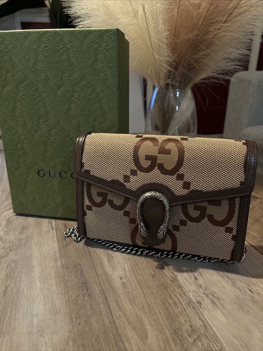 【関税&送料込み】Gucci Dionysus Pouch 100% Authentic Gucci Dionysus Jumbo GG Wallet on Chain