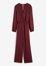 Satin-Overall in Wickeloptik Normal Gr. 36 Ahornrot Damenoverall Jumpsuit Neu*