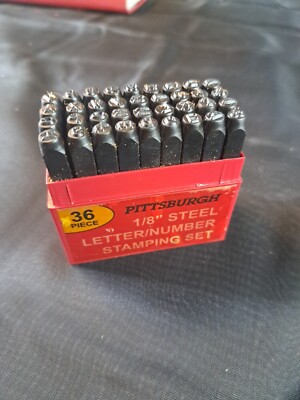 Pittsburgh 36pc 1/8'' Letter & Number Steel Stamping Set