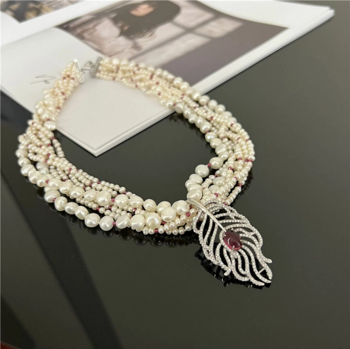 New pearl necklace on sale designs