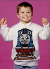 Knitting Pattern Thomas The Tank Engine  Sweater  chart )  Child-Adult, 22-40''