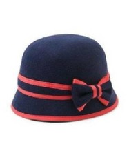 EUC Janie and Jack 12 18 24 M Blue Orange Cloche Hat Fall 2018