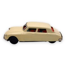 Vintage Sanchin White Citroen Sedan DS Japan 1960's Metal Friction Toy Metal Car