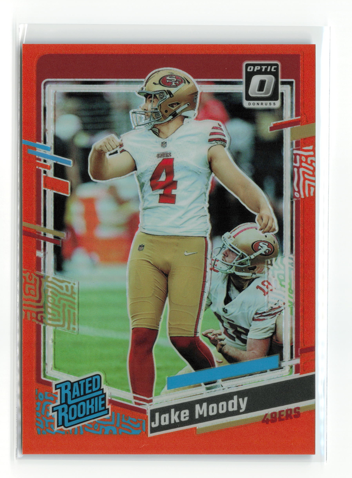 Jake Moody #289 /249 2023 PANINI OPTIC 49ERS ROOKIE RC ORANGE