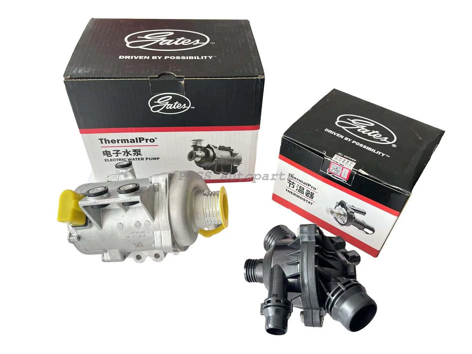 适用于宝马 128i X3 X5 Z4 325i 330i 原始设备制造商盖茨电动水泵和恒温器套件 — 第 2/4 张图片