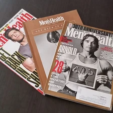 Men's Health Magazine Lot Get Back in Shape Mark Wahlberg Arnold Schwarzenegger