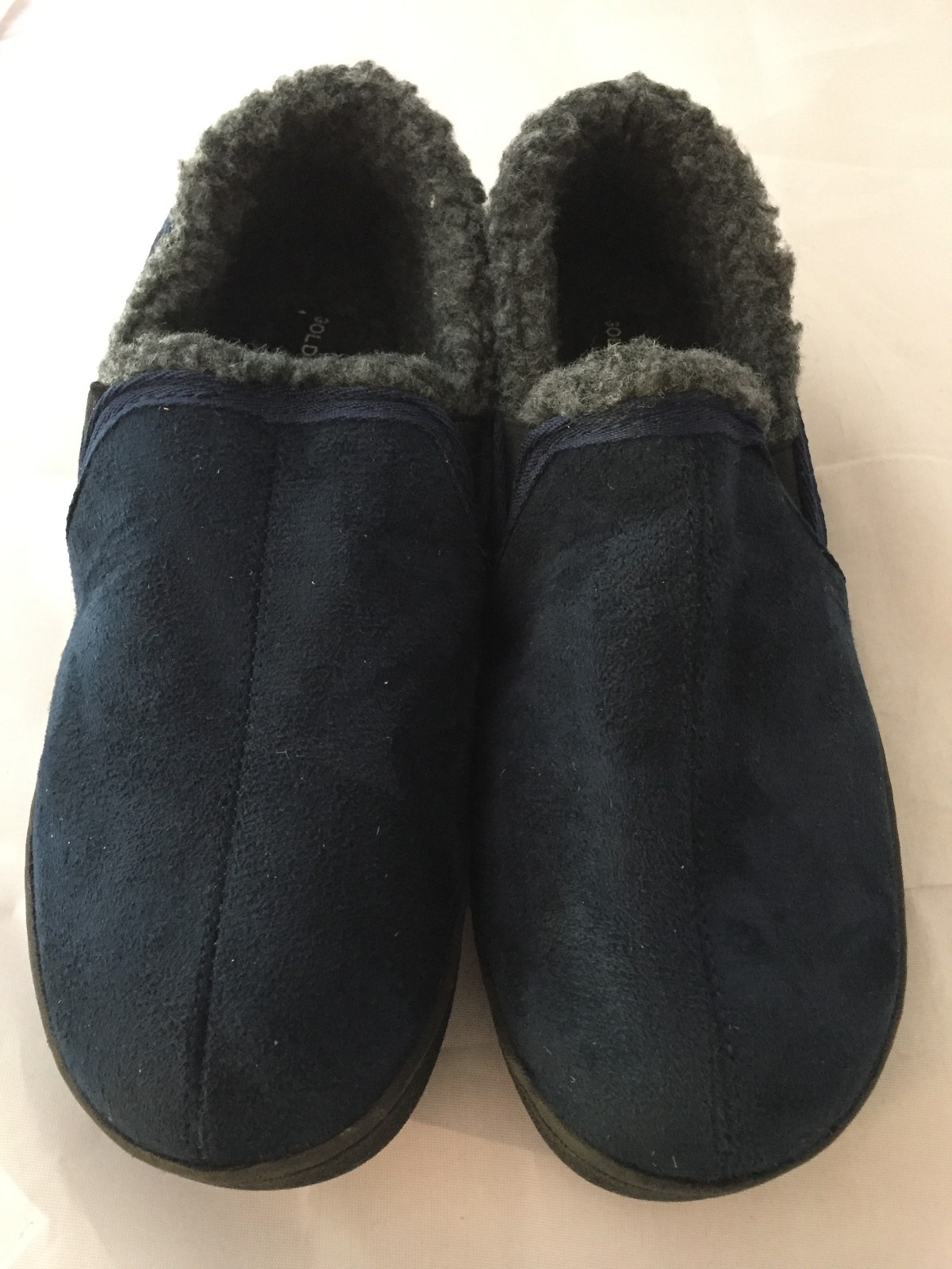 PANTOFOLA D’ORO G Toe Men's Slip On Micro Suede Moccasin Navy Blue Men Size Small 7 8 NEW