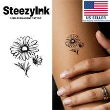SteezyInk temporary tattoo Daisy Delight last upto 2 weeks 2 x 2 inch