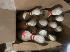 Lot of 10 Beat Up Bowling Pins Amflite II AMF WIBC ABC Great For Target Practice