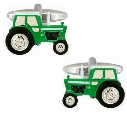 Green Tractor Cufflinks