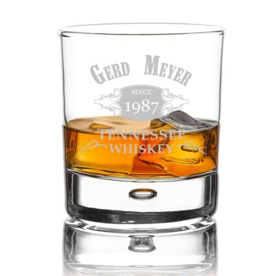 Whiskyglas personalisiert Wunschmotiv Tumbler Whiskey Glas Geschenk Geburtstag